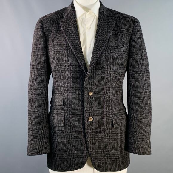POLO by RALPH LAUREN Size 42R Brown Purple Glenplaid Virgin Wool Sport Coat - Picture 1 of 12